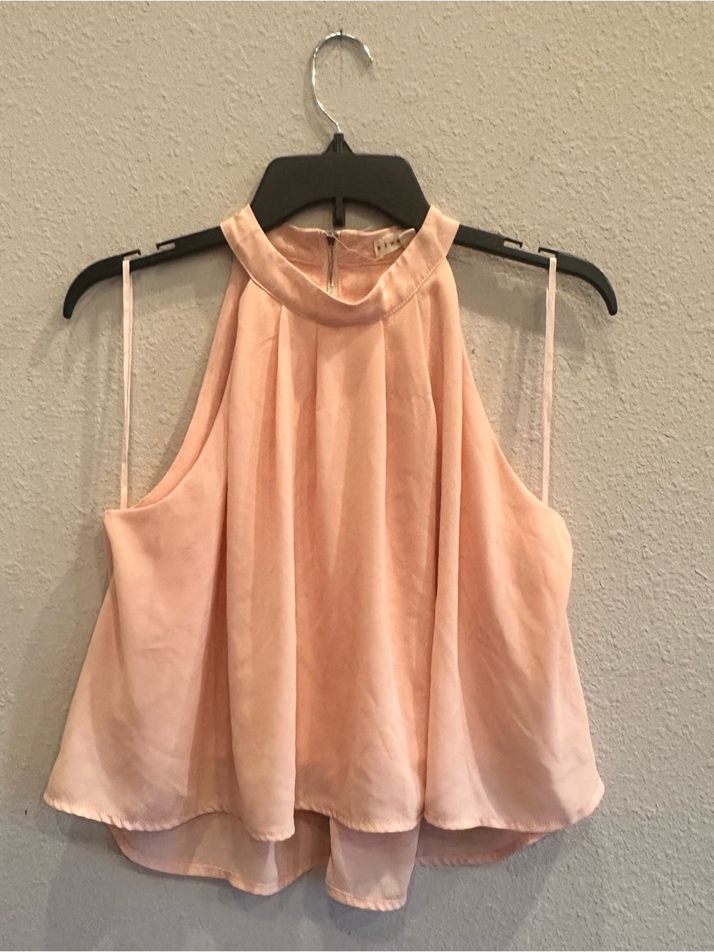 Blush Noir Blush Pink Halter Mock Neck Blouse Size Medium
